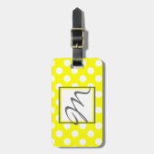 Polka Dots en Monogram Bagagelabel (Voorkant verticaal)