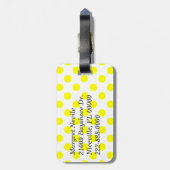 Polka Dots en Monogram Bagagelabel (Achterkant verticaal)
