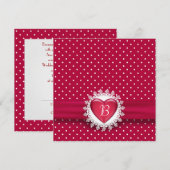 Polka Dots en Red Heart Kaart (Voorkant / Achterkant)