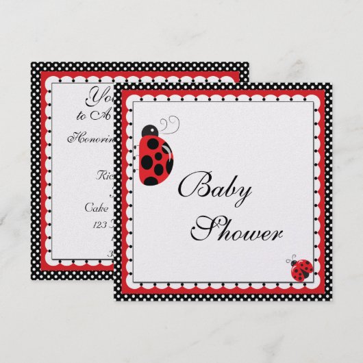 Polka Dots en Schattigee lieveheersbeestjes Kaart (Voorkant / Achterkant)