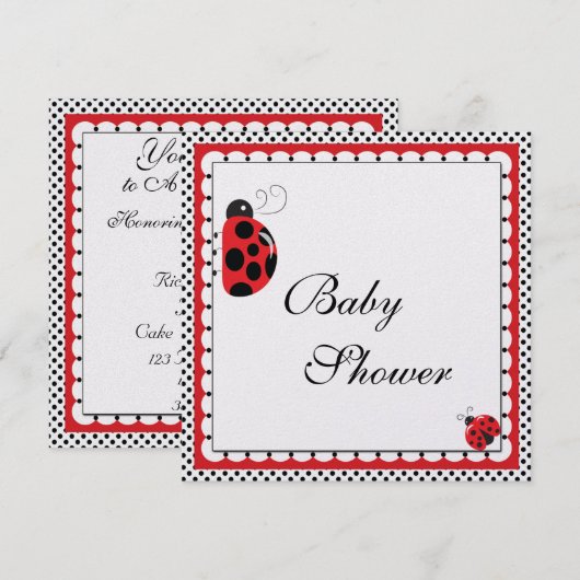 Polka Dots en Schattigee lieveheersbeestjes Kaart (Voorkant / Achterkant)