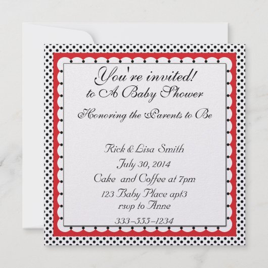 Polka Dots en Schattigee lieveheersbeestjes Kaart (Achterkant)