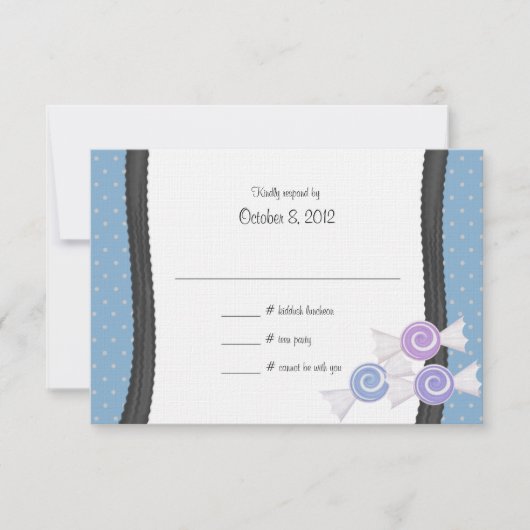 Polka Dots en Snoep RSVP (Voorkant)