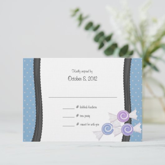 Polka Dots en Snoep RSVP (Staand voorkant)