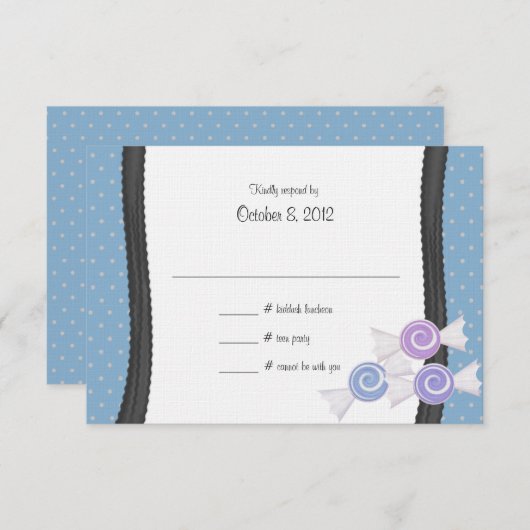 Polka Dots en Snoep RSVP (Voorkant / Achterkant)
