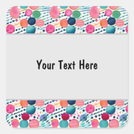 Polka dots en strepen 12 vierkante sticker