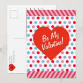 Polka dots en strepen Valentijn Kaart (Voorkant / Achterkant)