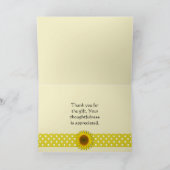 Polka Dots en Sunflower Hartelijk dank Bedankkaart (Binnen)