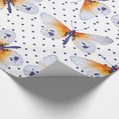 Polka dots en vlinders cadeaupapier (Hoek)