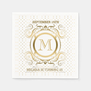 Polka Dots & Floral Lijst in wit en goud Servet