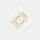 Polka Dots & Floral Lijst in wit en goud Servet (Hoek)