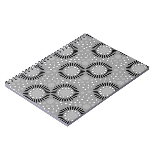 Polka Dots Floral notebooks : Grijs Notitieboek (Linkerzijde)