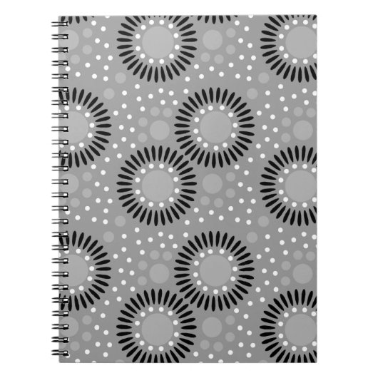 Polka Dots Floral notebooks : Grijs Notitieboek (Voorkant)