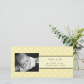 Polka Dots Fotokaart Geboorteaankondiging Aankondiging (Staand voorkant)