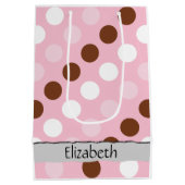 Polka Dots, gebotteld patroon, roze, bruin, Jouw n Medium Cadeauzakje (Achterkant)