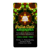 Polka Dots Geometric Star w/Logo Sticker Label (Voorkant)