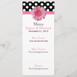 Polka Dots & Gerber Daisy Wedding Table Menu