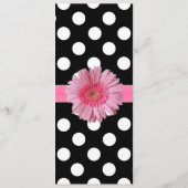 Polka Dots & Gerber Daisy Wedding Table Menu (Achterkant)