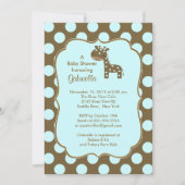 Polka Dots Giraffe Boy Baby shower Uitnodiging (Voorkant)