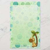 Polka Dots Giraffe - Neutraal Baby en Kinder thema Briefpapier (Voorkant)