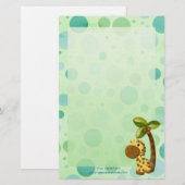 Polka Dots Giraffe - Neutraal Baby en Kinder thema Briefpapier (Voorkant / Achterkant)