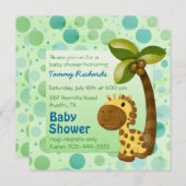 Polka Dots Giraffe - Neutraal Baby shower Kaart (Voorkant / Achterkant)
