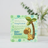Polka Dots Giraffe - Neutraal Baby shower Kaart (Staand voorkant)