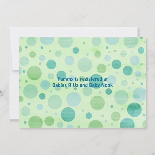 Polka Dots Giraffe - Neutraal Baby shower Kaart (Achterkant)