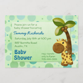 Polka Dots Giraffe - Neutraal Baby shower Kaart