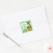 Polka Dots Giraffe - Neutraal Baby shower Vierkante Sticker (Envelop)