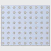 Polka Dots Glitter Blue Silver Baby shower Cadeaupapier (Vlak)