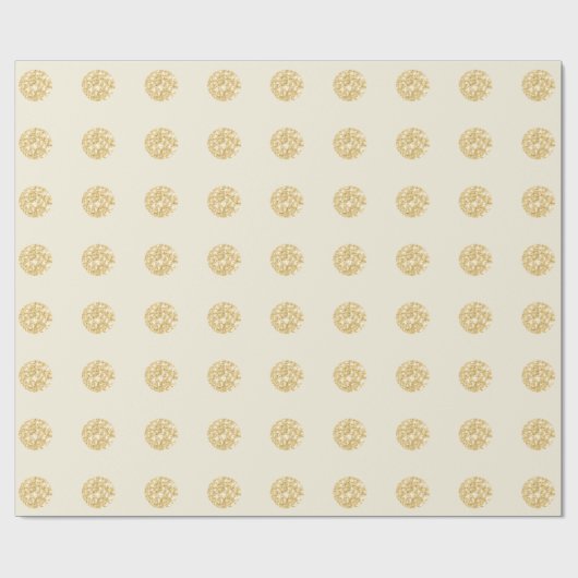 Polka Dots Glitter Creamy Spark Bridal Champaigne Cadeaupapier (Vlak)