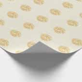 Polka Dots Glitter Creamy Spark Bridal Champaigne Cadeaupapier (Hoek)
