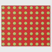 Polka Dots Glitter Mint Spark Red, helder vivid Cadeaupapier (Vlak)