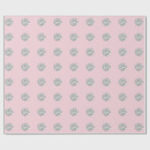 Polka Dots Glitter Pink Rose Silver Bridal Weddens Cadeaupapier (Vlak)