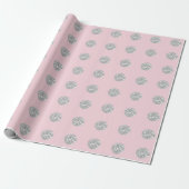 Polka Dots Glitter Pink Rose Silver Bridal Weddens Cadeaupapier (Uitgerold)