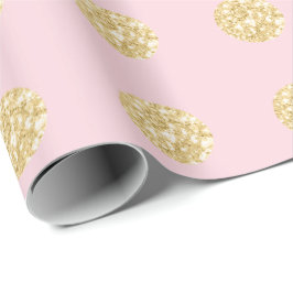 Polka Dots Glitter Pink Spark Bridal Champaigne Cadeaupapier