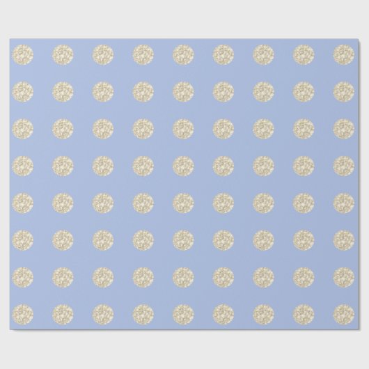 Polka Dots Glitter Sparkly Pastel Blue Ivory Cadeaupapier (Vlak)