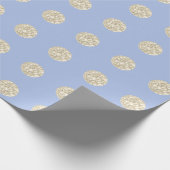 Polka Dots Glitter Sparkly Pastel Blue Ivory Cadeaupapier (Hoek)