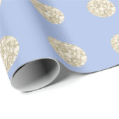 Polka Dots Glitter Sparkly Pastel Blue Ivory Cadeaupapier (Rol Hoek)