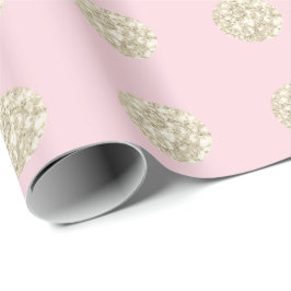 Polka Dots Glitter Sparkly Pastel Blush Ivory Cadeaupapier