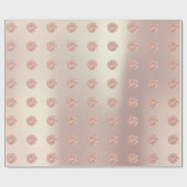 Polka Dots Glitter Sparkly Pearl Roos Cadeaupapier (Vlak)