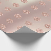 Polka Dots Glitter Sparkly Pearl Roos Cadeaupapier (Hoek)