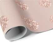 Polka Dots Glitter Sparkly Pearl Roos Cadeaupapier (Rol Hoek)
