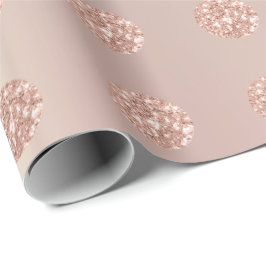 Polka Dots Glitter Sparkly Pearl Roos Cadeaupapier