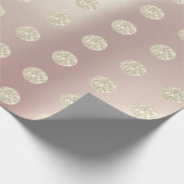 Polka Dots Glitter Sparkly Pearl Roos Pastel Ivory Cadeaupapier (Hoek)