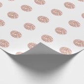 Polka Dots Glitter White Spark Gold Bridal Weddens Cadeaupapier (Hoek)