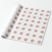Polka Dots Glitter Wit Vonk Roze Bruids Blush Cadeaupapier (Uitgerold)