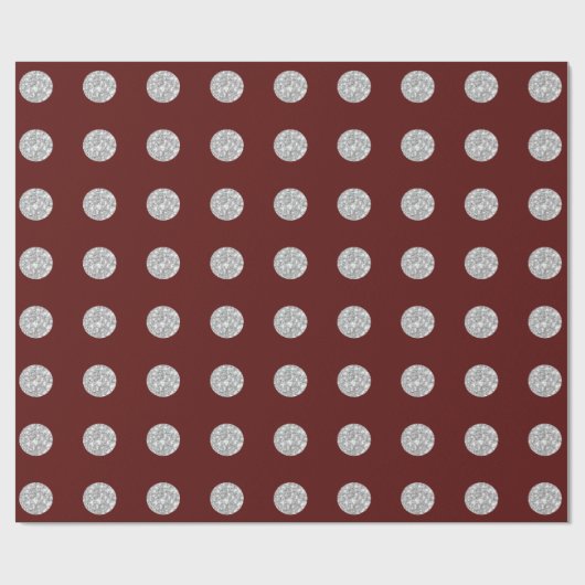 Polka Dots Glitter Zilver Grijs Grijs Bourgogne Ma Cadeaupapier (Vlak)