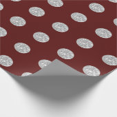 Polka Dots Glitter Zilver Grijs Grijs Bourgogne Ma Cadeaupapier (Hoek)